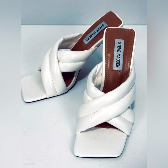 Steve Madden Lyric White Square Toe Stiletto Size 8 - Picture 9 of 13